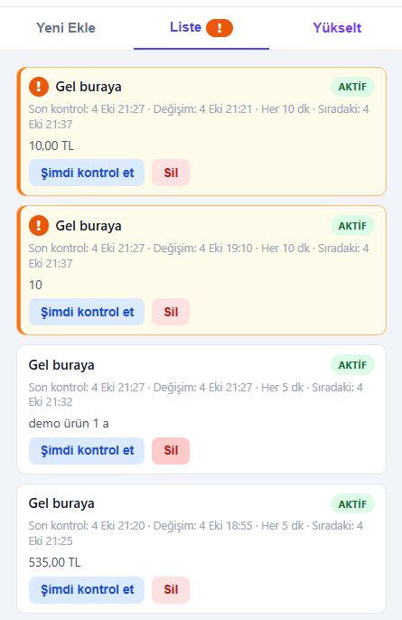 Cloud-backed monitor list